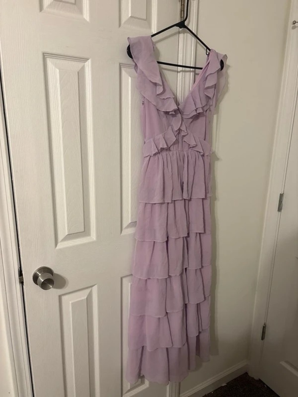 Lavender Ruffle Tiered Maxi Dress - Women